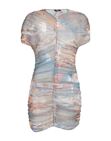 Shop Balmain Woman Mini Dress Sand Size 1 Polyamide In Beige