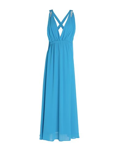 Vicolo Woman Maxi Dress Azure Size M Polyester In Blue