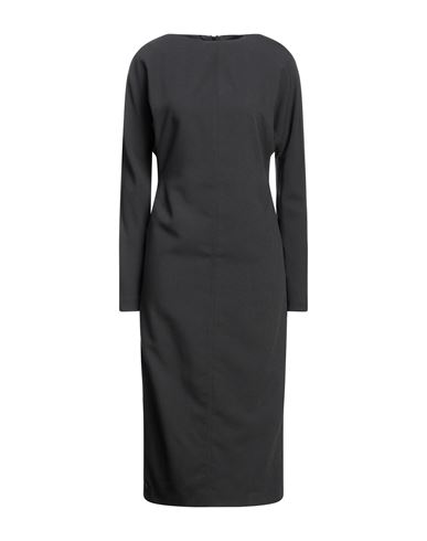 Manila Grace Woman Midi Dress Black Size 8 Polyester, Viscose, Elastane