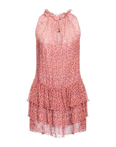 Poupette St Barth Woman Mini Dress Salmon Pink Size L Silk