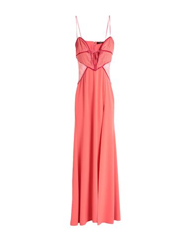 Shop Amen Woman Maxi Dress Coral Size 10 Polyester, Elastane, Polyamide In Red
