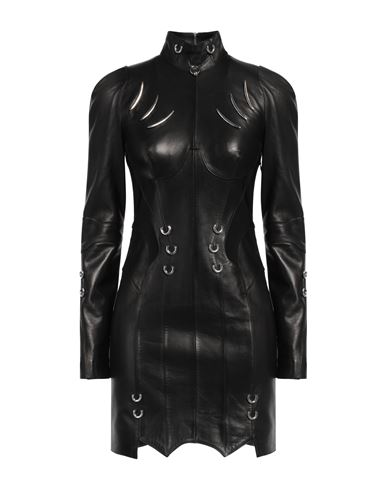 Mugler Woman Mini Dress Black Size 4 Lambskin