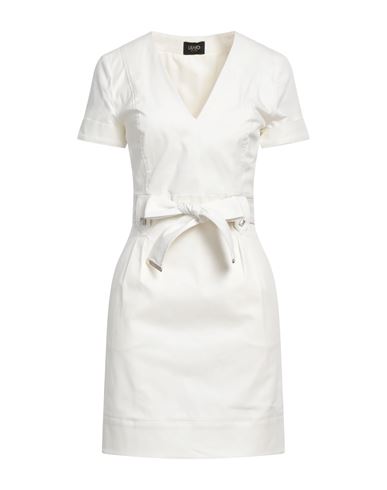 Liu •jo Woman Mini Dress White Size 8 Cotton, Elastane