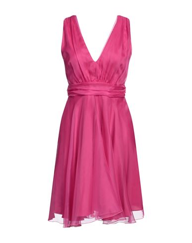 Hanita Woman Mini Dress Fuchsia Size M Silk In Pink