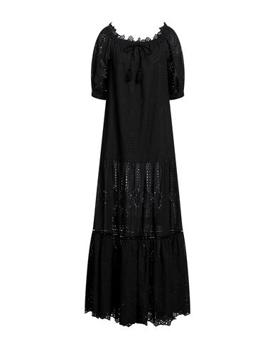Ermanno Firenze Woman Maxi Dress Black Size 4 Cotton, Polyester