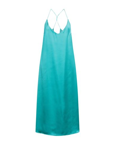 The Nina Studio Woman Midi Dress Turquoise Size M Polyester In Blue