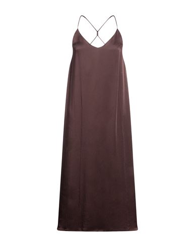 The Nina Studio Woman Midi Dress Cocoa Size L Polyester In Brown