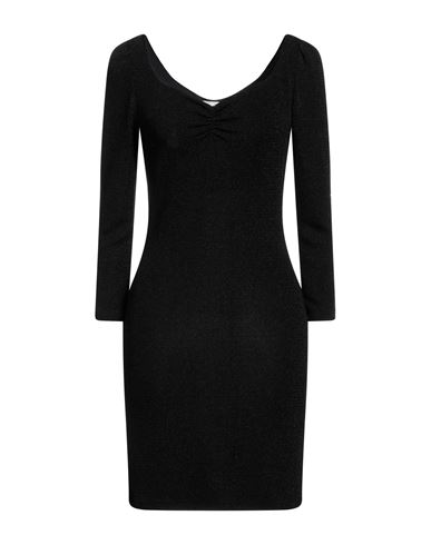 Rebel Queen Woman Mini Dress Black Size M Polyamide, Metallic Polyester, Elastane