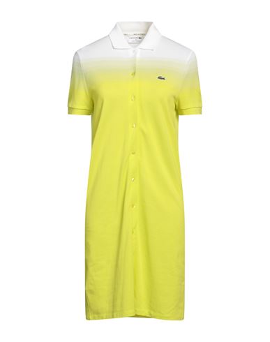 Lacoste Woman Mini Dress Acid Green Size 4 Cotton