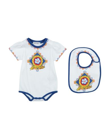 Shop Dolce & Gabbana Newborn Girl Baby Accessories Set White Size 3 Cotton
