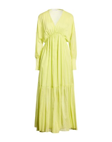Skills & Genes Woman Maxi Dress Lime Green Size 2 Viscose, Silk In Green