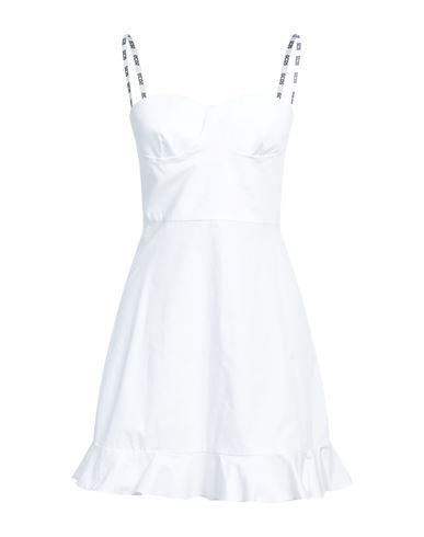 Gcds Woman Mini Dress Off White Size M Cotton, Elastane