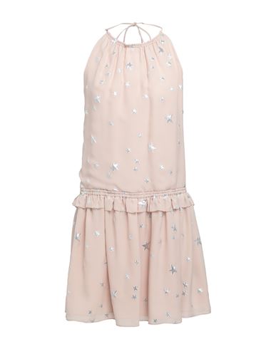 Shop Amiri Woman Mini Dress Blush Size 4 Silk, Metallic Polyester In Pink