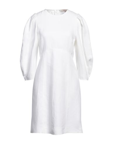 Shop Chloé Woman Mini Dress White Size 4 Linen, Cotton