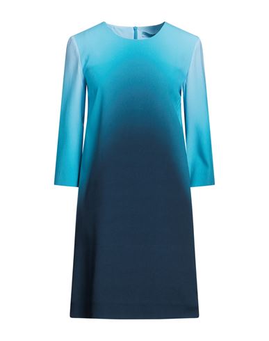 Ermanno Scervino Woman Mini Dress Azure Size 12 Viscose In Blue