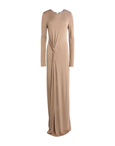 Shop Saint Laurent Woman Maxi Dress Sand Size 10 Viscose In Beige