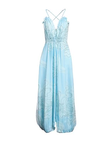 Giorgio Armani Woman Maxi Dress Sky Blue Size 4 Silk, Polyamide