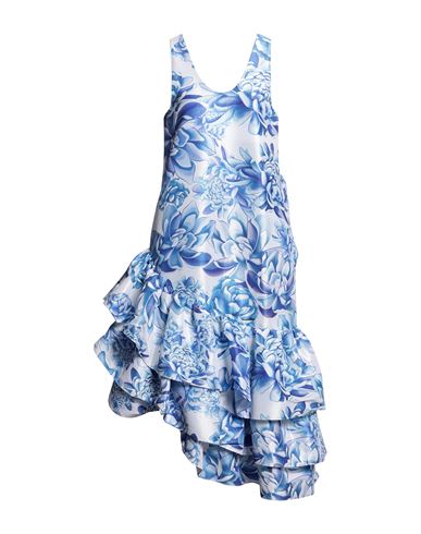 Shop Kika Vargas Woman Midi Dress Azure Size S Polyester, Nylon, Elastane In Blue