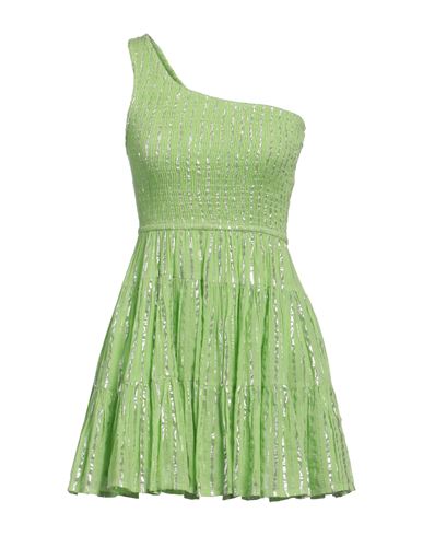 Sundress Woman Mini Dress Acid Green Size Xs/s Viscose, Metallic Fiber