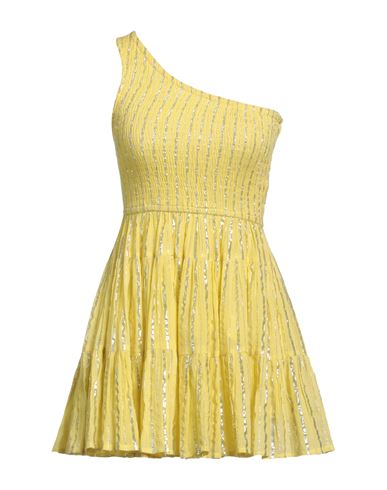 Sundress Woman Mini Dress Yellow Size Xs/s Viscose, Metallic Fiber