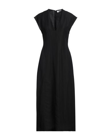 Fabiana Filippi Woman Maxi Dress Black Size 12 Viscose, Linen In Black