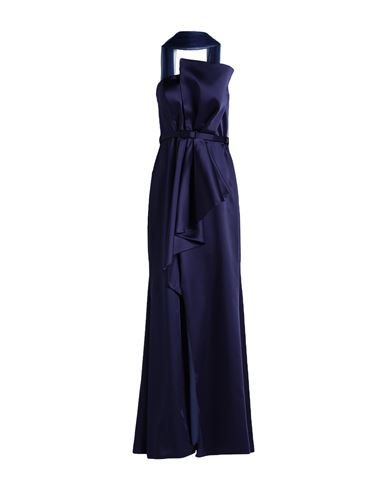 Fabiana Ferri Woman Maxi Dress Midnight Blue Size 10 Polyester, Elastane