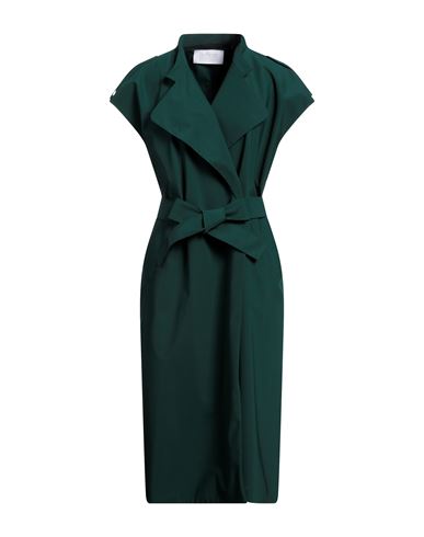 Harris Wharf London Woman Overcoat Dark Green Size 6 Polyester