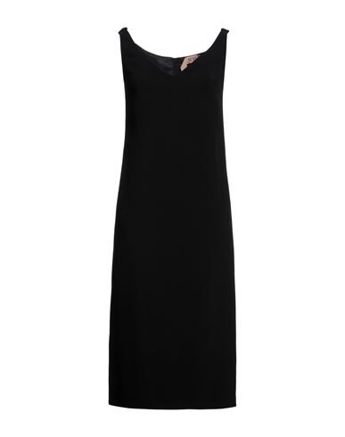 Shop N°21 Woman Midi Dress Black Size 10 Acetate, Viscose