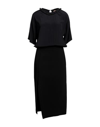 Shop N°21 Woman Midi Dress Black Size 8 Acetate, Viscose, Silk
