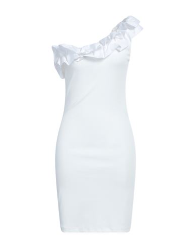 Imperial Woman Mini Dress White Size M Polyester, Elastane, Cotton