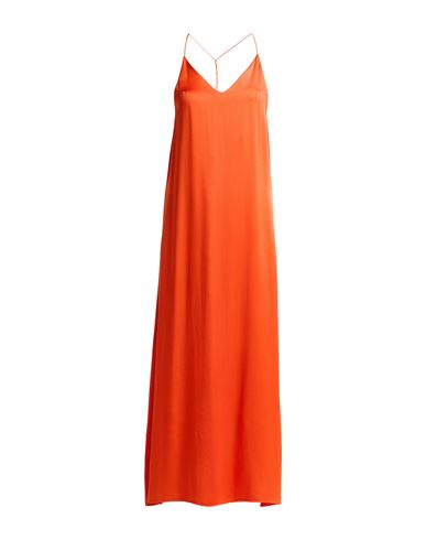 The Nina Studio Woman Maxi Dress Orange Size S Silk