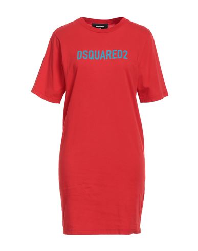 Shop Dsquared2 Woman Mini Dress Red Size Xs Cotton