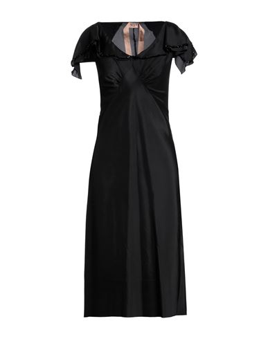 N°21 Woman Midi Dress Black Size 6 Viscose, Polyester, Glass
