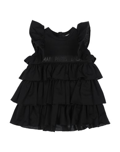 Shop Balmain Newborn Girl Baby Dress Black Size 3 Cotton