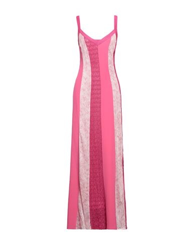 Shop Missoni Woman Maxi Dress Fuchsia Size 6 Viscose, Silk, Cupro, Polyester In Pink