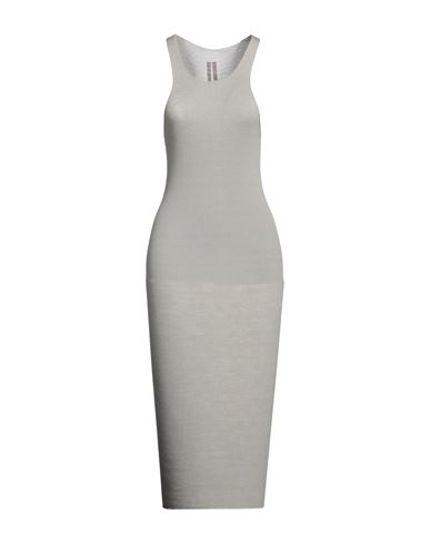 Shop Rick Owens Woman Midi Dress Light Grey Size L Virgin Wool
