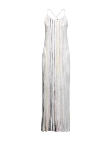 Shop Missoni Woman Maxi Dress White Size 10 Viscose, Polyamide, Polyester, Cupro