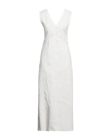 Shop Jil Sander Woman Maxi Dress White Size 2 Linen