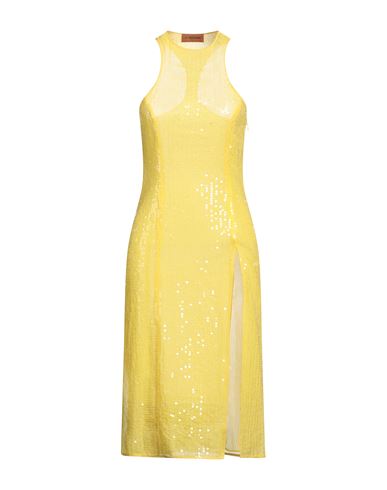 Missoni Woman Midi Dress Yellow Size 6 Silk, Polyester