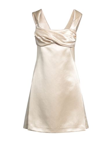 Shop Jil Sander Woman Mini Dress Beige Size 6 Acetate