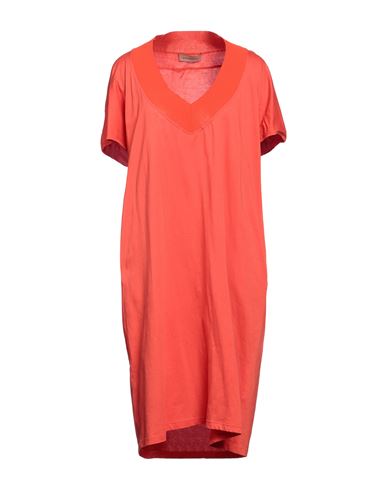 Gentryportofino Woman Midi Dress Orange Size 12 Cotton In Red