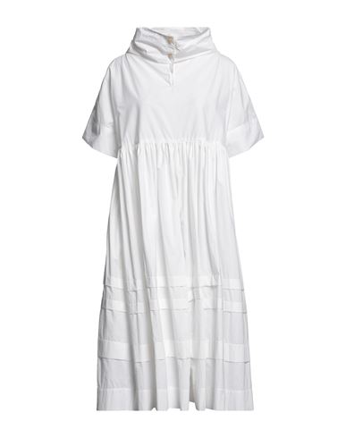 Gentryportofino Woman Midi Dress White Size 6 Cotton