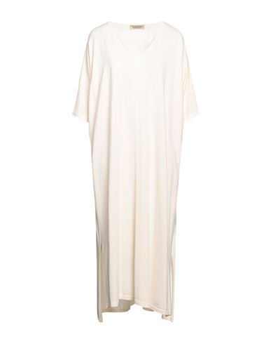 Gentryportofino Woman Midi Dress Cream Size L Cotton, Viscose In Neutral