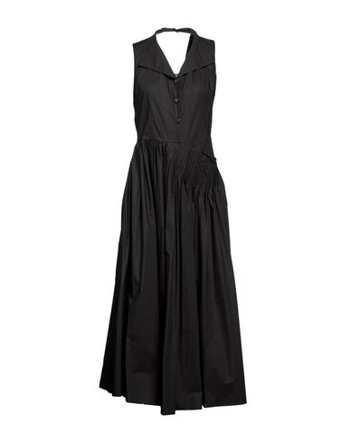 Gentryportofino Woman Midi Dress Black Size 10 Cotton
