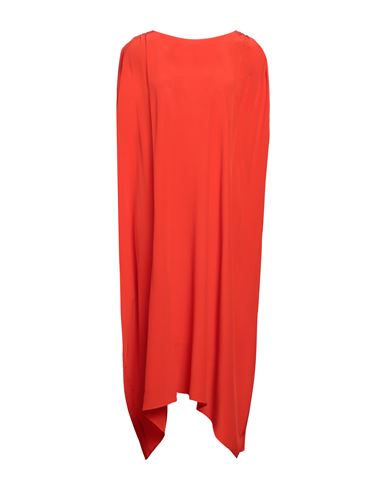 Gentryportofino Woman Midi Dress Tomato Red Size 10 Silk In Orange