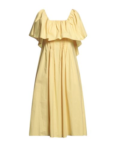 Gentryportofino Woman Midi Dress Yellow Size 10 Cotton