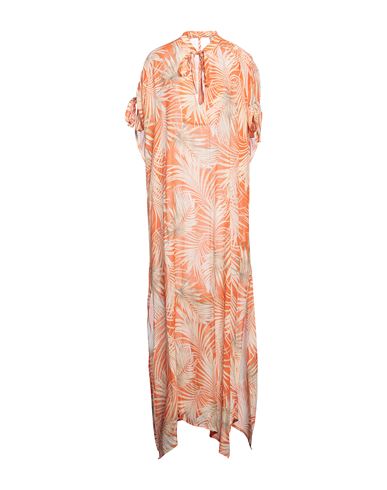 Fisico Woman Maxi Dress Orange Size S Viscose, Silk
