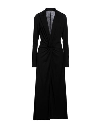 Shop Yohji Yamamoto Woman Maxi Dress Black Size 2 Cotton