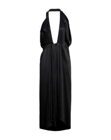 Mm6 Maison Margiela Woman Midi Dress Black Size 8 Acetate, Viscose