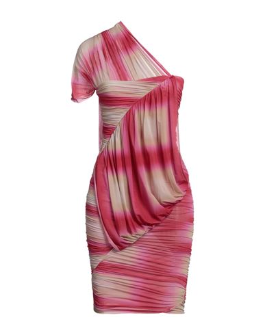 Shop Rick Owens Woman Mini Dress Fuchsia Size 14 Cupro, Elastane In Pink
